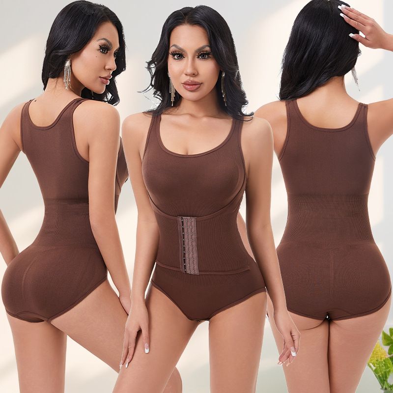 Bodysuit Shapewear Double Breasted Tummy Control Body Shaper Postpartum Slimming Woman Waist Trainer Flat Belly Comfort Corset Summer Sexy Bodysuit Shapewear