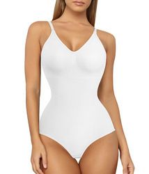 Sale V Neck Spaghetti Strap Bodysuit Compression Body Suits Open Crotch Shapewear Slimming Body Shaper Smooth Out Bodysuit