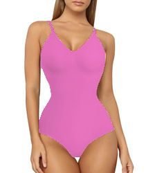 Sale V Neck Spaghetti Strap Bodysuit Compression Body Suits Open Crotch Shapewear Slimming Body Shaper Smooth Out Bodysuit