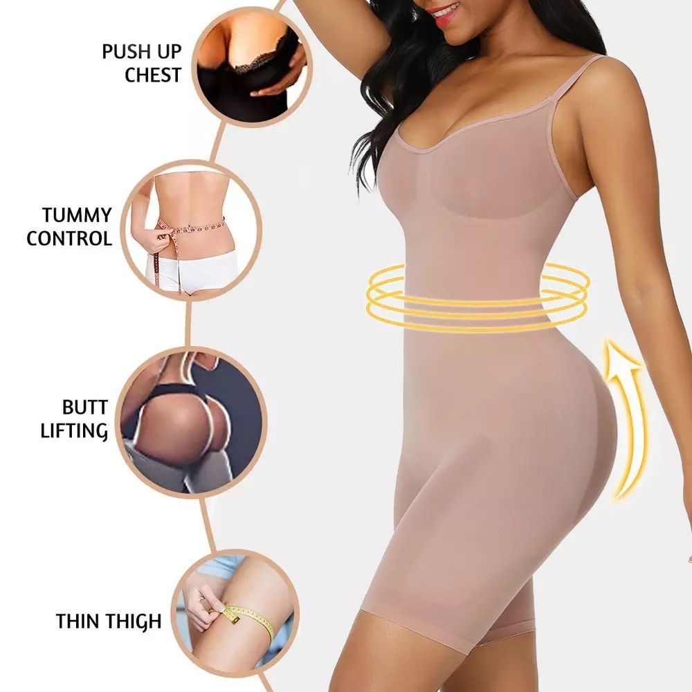 Seamless Women Bodysuit Butt Lifter Shapewear Waist Trainer Body Shaper Strappy-Back Chest Enhancing Corrective Underwear Corset  Shapewear women's slimming pants Hip Lift  elastic