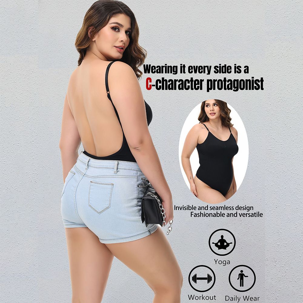 Womens Backless Bodysuits Seamless Sexy Shapewear Thong Butt Lifter Body Shaper Tummy Control Corset  High Quality Elastic Bodysuit for Tummy Control Sculpting Thong Body Shaper Slimmer Slimming