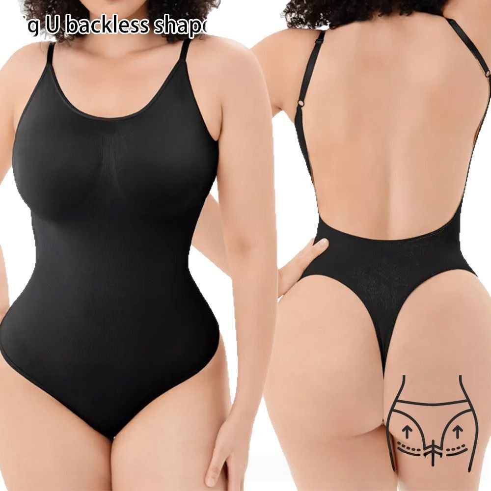 Womens Backless Bodysuits Seamless Sexy Shapewear Thong Butt Lifter Body Shaper Tummy Control Corset  High Quality Elastic Bodysuit for Tummy Control Sculpting Thong Body Shaper Slimmer Slimming