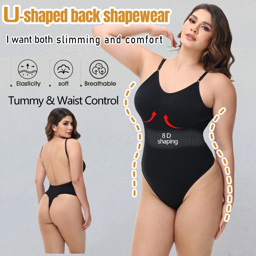 Womens Backless Bodysuits Seamless Sexy Shapewear Thong Butt Lifter Body Shaper Tummy Control Corset  High Quality Elastic Bodysuit for Tummy Control Sculpting Thong Body Shaper Slimmer Slimming