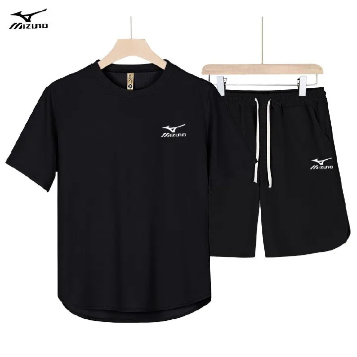 Men's casual T-shirts + sweatpants, quick-drying sweatshirts for sportswear, shorts sets, men's casual wear Comfortable and breathable high-quality men's sportswear, casual  T-shirt + sports shorts, t