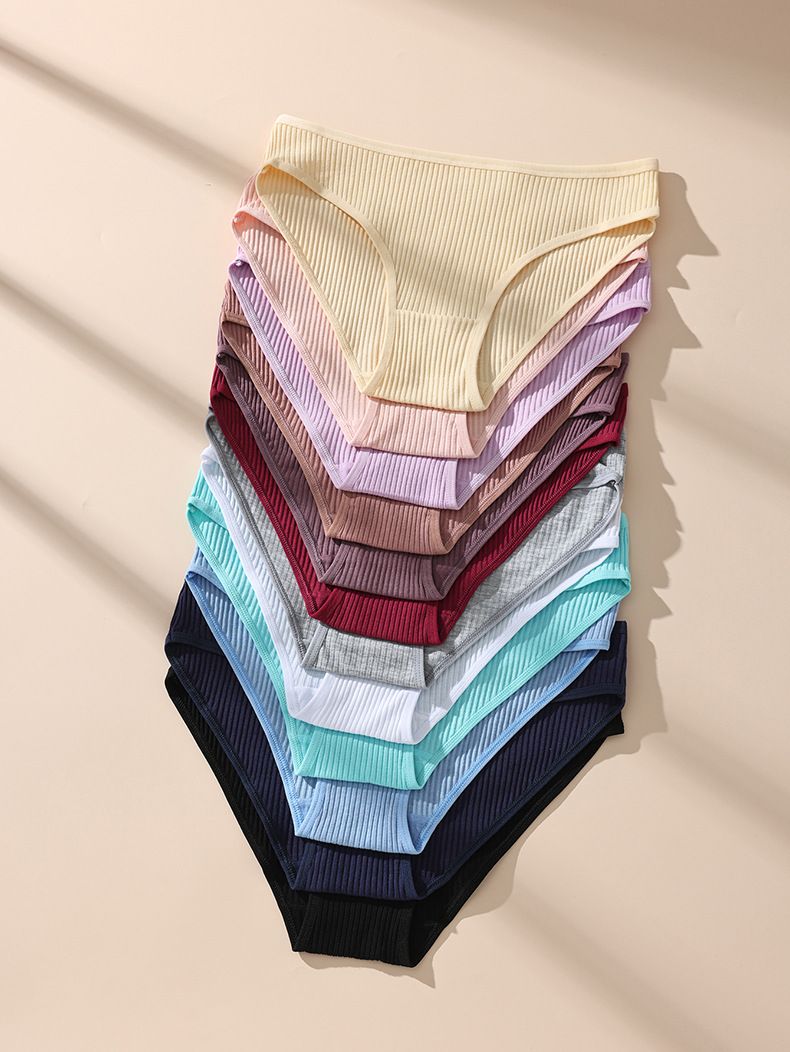 Women's Panties Striped Briefs Low-Rise Breathable Cotton Female Soft  Underpants  Women's Breathable Striped Panties Plus Size Low-Waist Briefs Female Comfortable Sport Lingerie