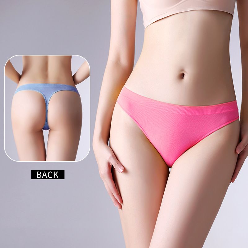 Women's Cotton Panties Seamless low Waisted Thongs Comfortable Sexy Female Underpants Panties Briefs Intimates Pantiesseamless  fitness sports panties low rise non-marking solid color briefs thong