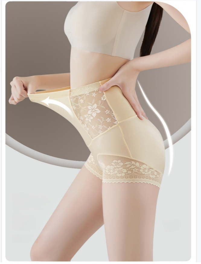 High Waist Lace Flat Belly Shorts For Women Slimming Panties Shapewear Tummy Control Underwear Female Hip Lifting Pants