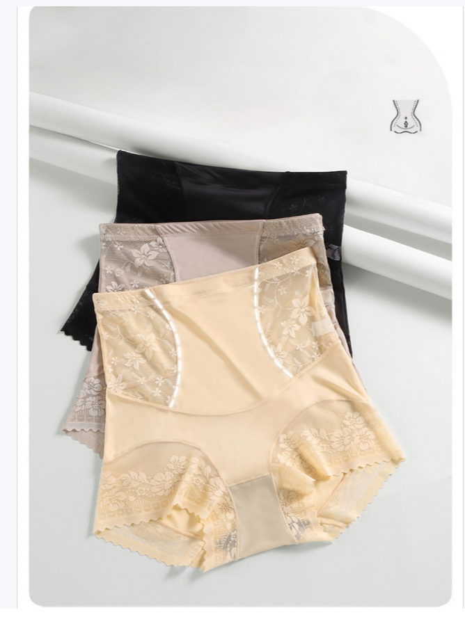 High Waist Lace Flat Belly Shorts For Women Slimming Panties Shapewear Tummy Control Underwear Female Hip Lifting Pants