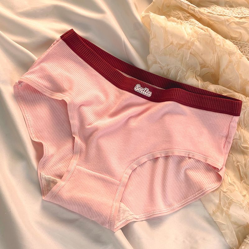 5Pcs/Set Cotton Underwear For Women Female Panties Cute  Girl's Briefs Mid Waist Seamless Breathable Underpants Lingerie