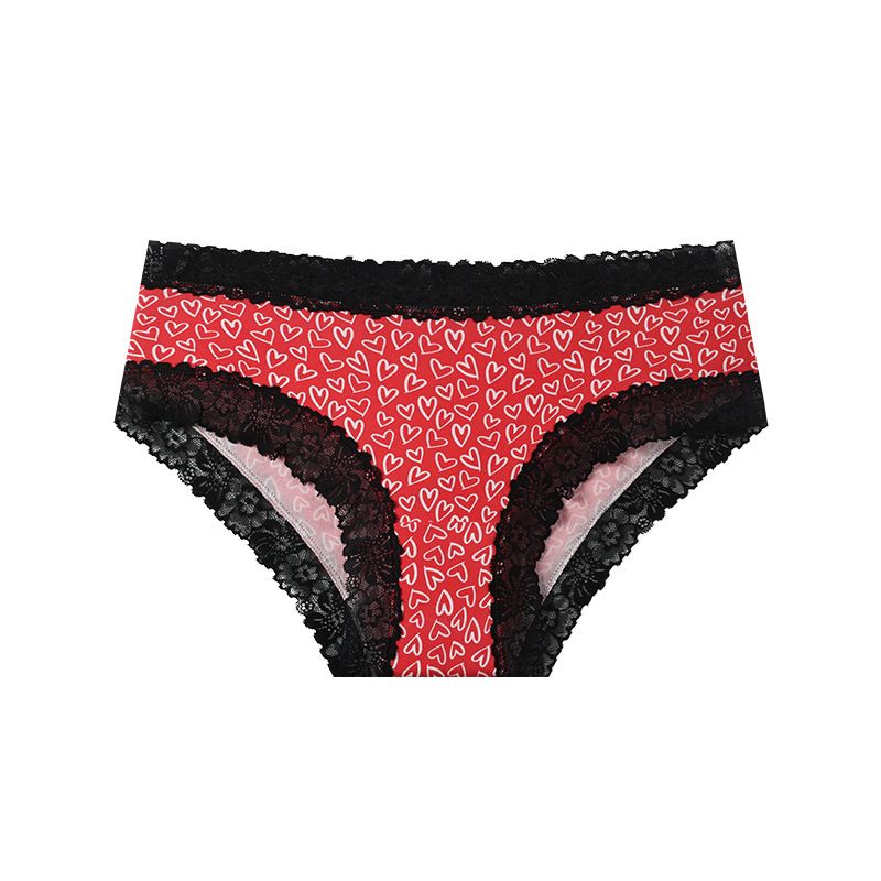 Underwear Women's Lace Edge Sexy Panties Gothic Style Lingerie Rose Skull Perso "Halloween Cross-Border Lace-Edged Women's Featuring A Bat And Spider Horror Party Theme In A Triangle Shape"