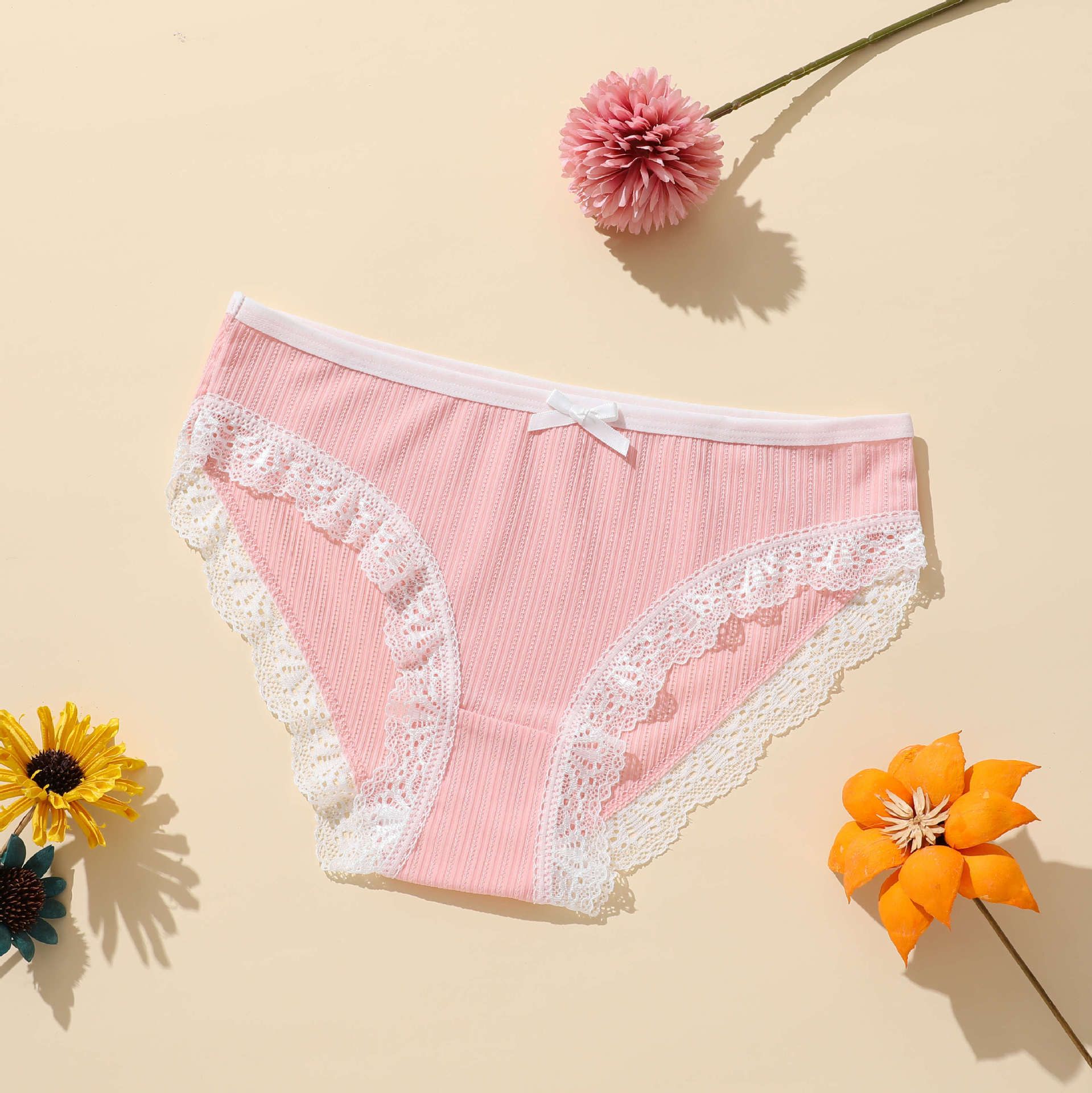 Womens Underwear Hipster  Briefs Low Waist Everyday Style Solid Sexy Panties Ladies Knickers Lingerie 4Pcs/set New polyester Barbie pattern women's triangle pants