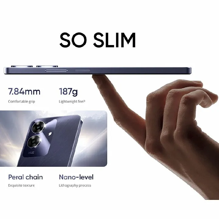 Realme Note 60 128GB ROM +8(4+4)GB RAM 6.74" 90Hz 32MP AI Camera IP64 Dust Water Proof 5000mAh Ultra Slim Android 14 Dual SIM Smart Phones Side Fingerprint phone