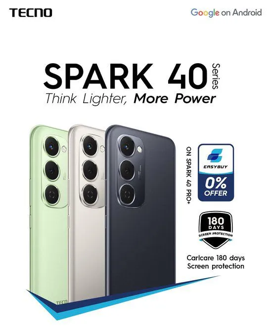 BRAND NEW Tecno Spark 40 PRO PLUS 128GB ROM+8GB RAM 6.78'' AMOLED SCREEN (Dual Sim) 50MP Camera + 13MP SELFIE CAMERA 5200 MAh BATTERY CAPACITY 45W Fast charging ANDROID 15