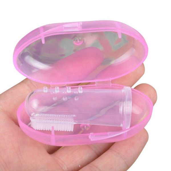 Baby Finger Toothbrush Children Teeth Clear Care Tool Soft Silicone Infant Tooth Brush Rubber Cleaning Baby Brush + Box