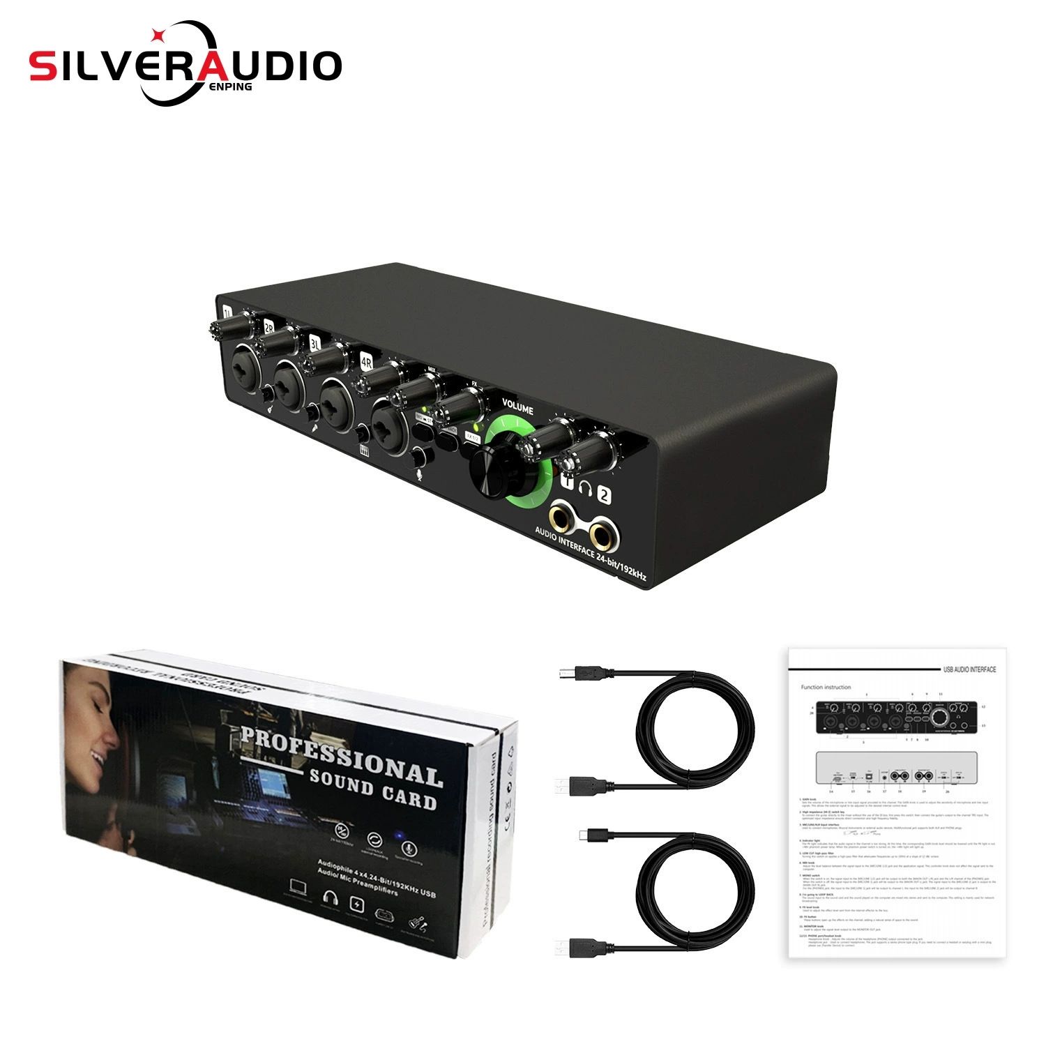MD44 Mini 24Bit 192 kHz Mixer DJ Console recording Sound Card for Podcasting Studio musical instrument