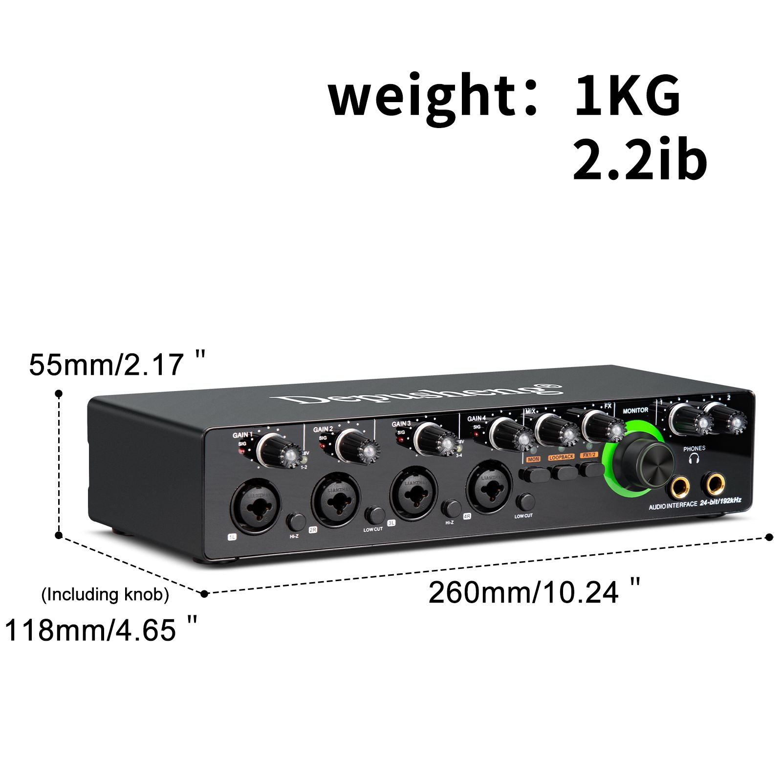 Depusheng MD44 Mini 24Bit 192 kHz Mixer DJ Console recording Sound Card for Podcasting Studio musical instrument audio sound card