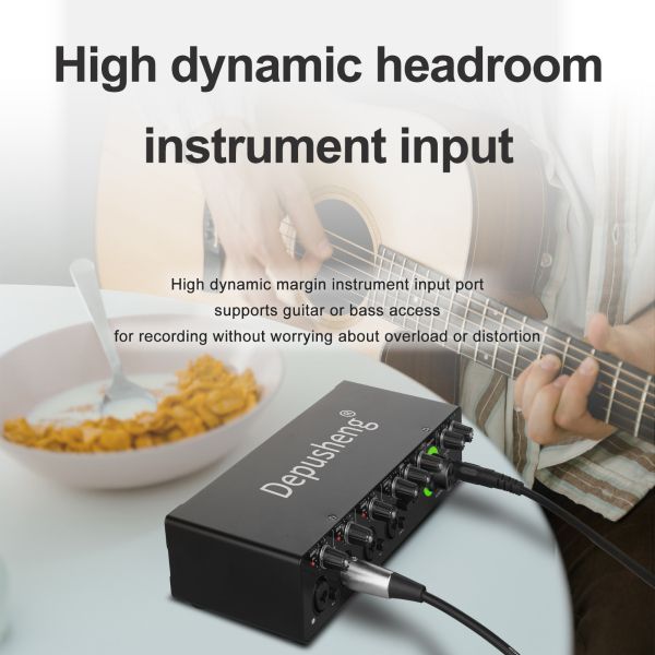 Depusheng MD44 Mini 24Bit 192 kHz Mixer DJ Console recording Sound Card for Podcasting Studio musical instrument audio sound card