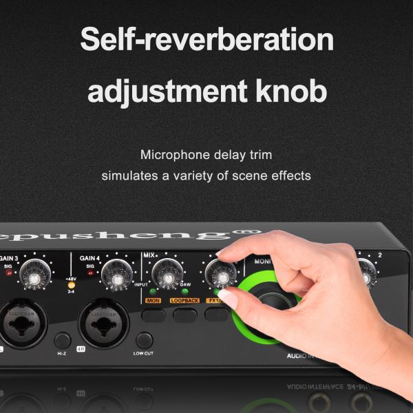 Depusheng MD44 Mini 24Bit 192 kHz Mixer DJ Console recording Sound Card for Podcasting Studio musical instrument audio sound card