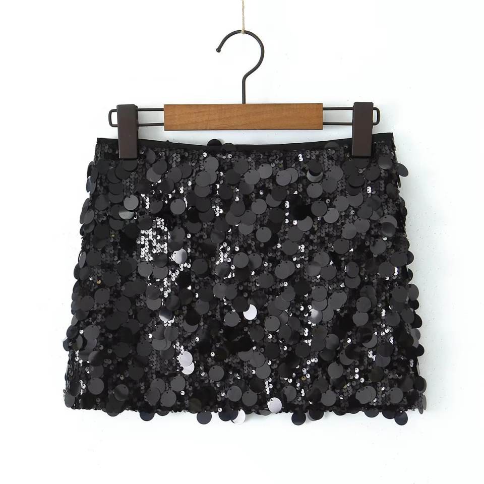 2023 New Sequin Wrapped Hip Mini Sexy Short Skirt Women