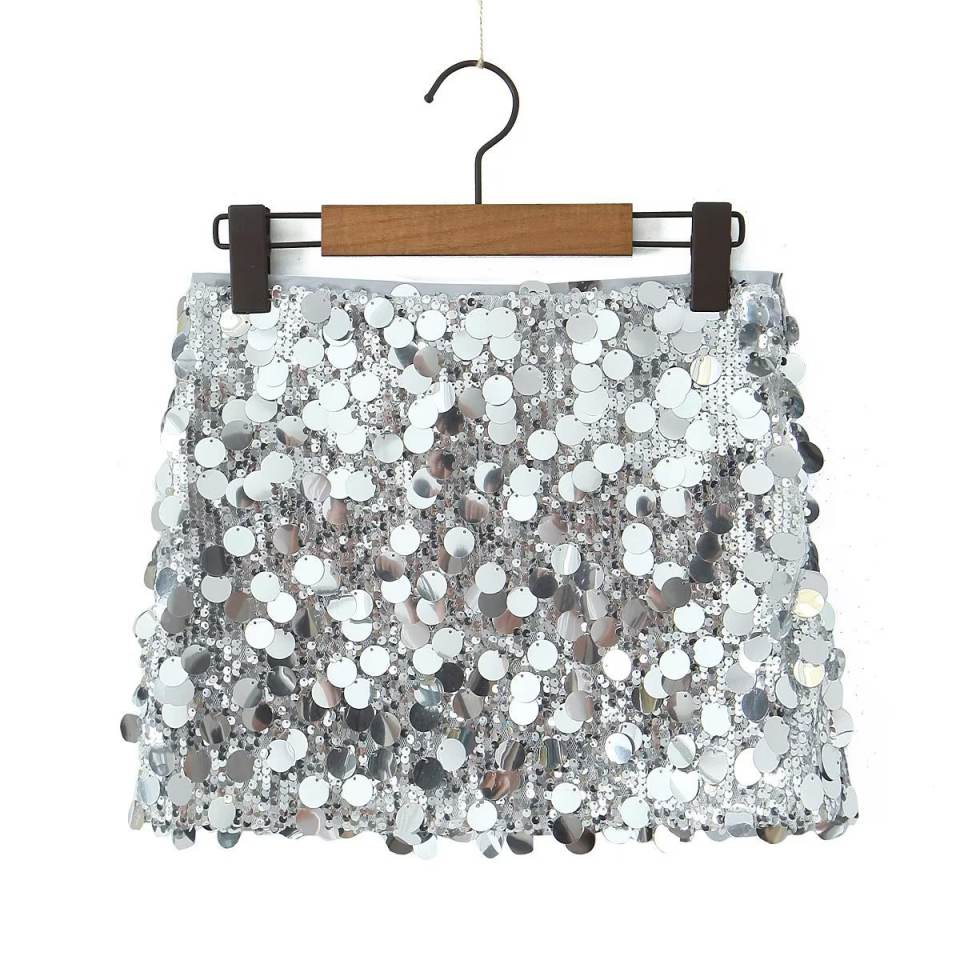 2023 New Sequin Wrapped Hip Mini Sexy Short Skirt Women