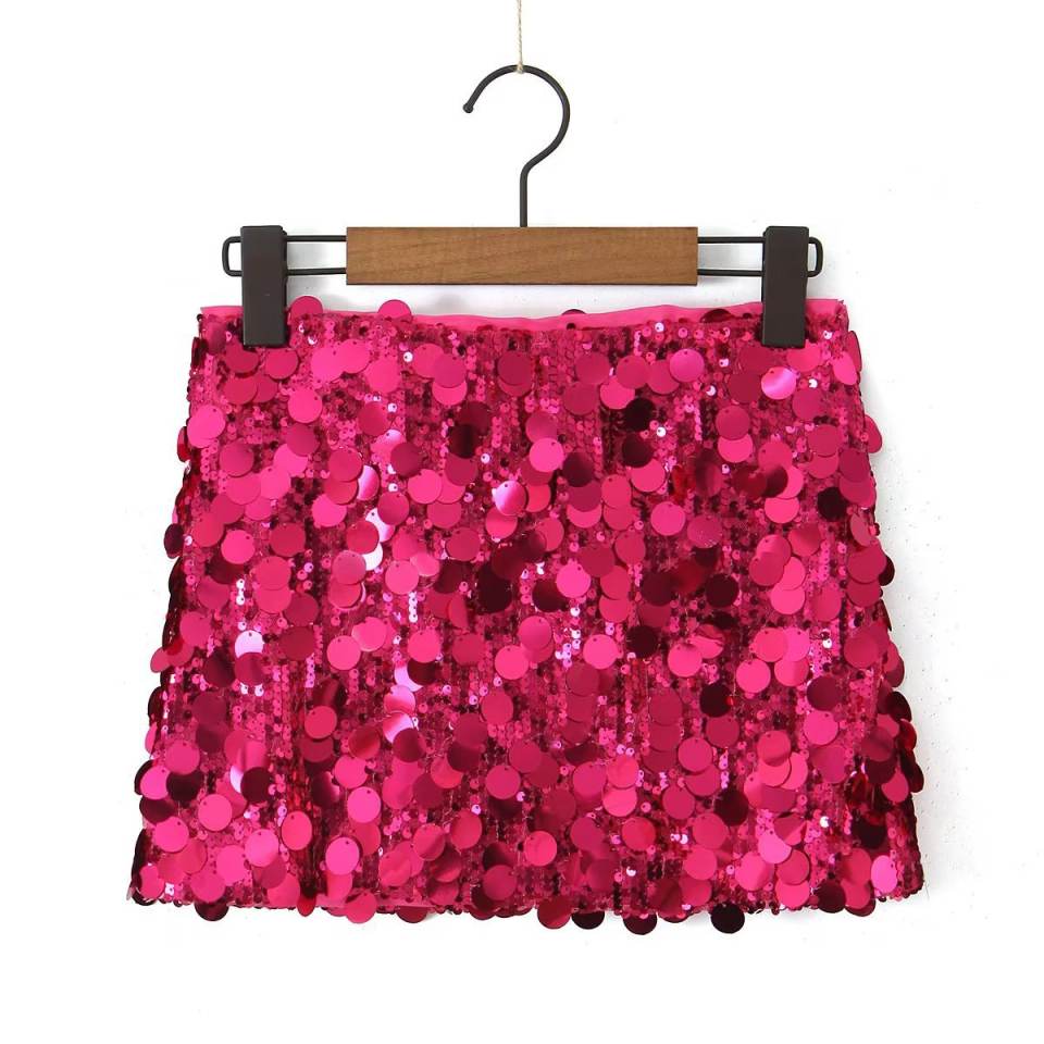 2023 New Sequin Wrapped Hip Mini Sexy Short Skirt Women