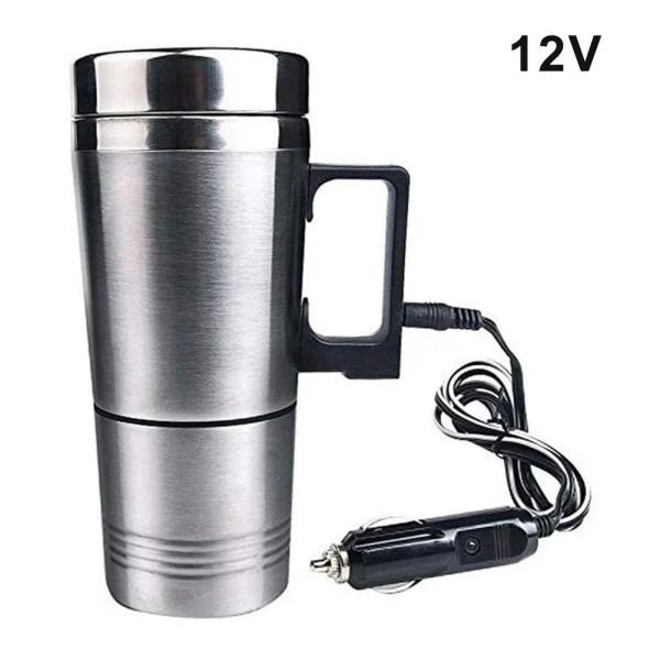Stainless Steel Vehicle Heating Cup 12V/24V Heat Insulation Electric Car Kettle Camping Travel Kettle Water Coffee Thermal Mug