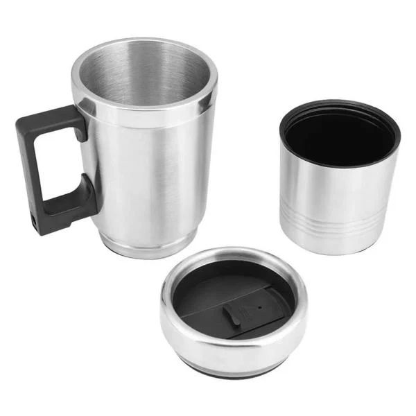 Stainless Steel Vehicle Heating Cup 12V/24V Heat Insulation Electric Car Kettle Camping Travel Kettle Water Coffee Thermal Mug