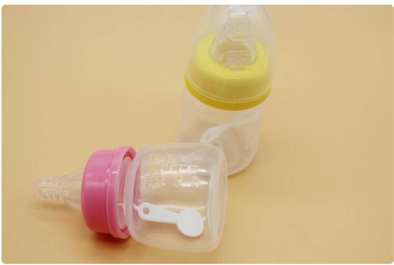 Cute Baby bottle Infant Newborn Cup Children Learn Feeding Drinking Handle Bottle kids Straw Juice water Bottles60ml 1ps