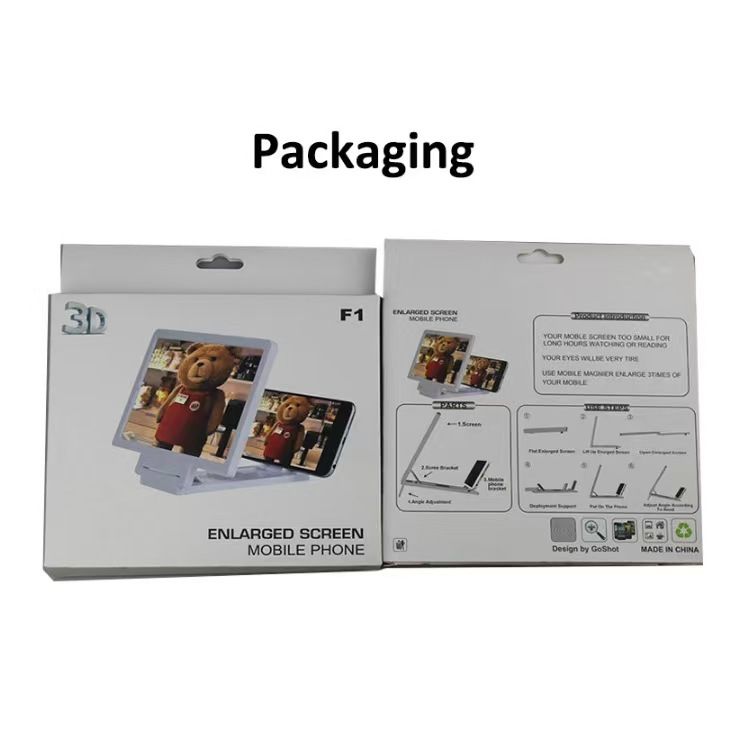 3D Mobile Phone Screen Magnifier HD Video Amplifier Stand Bracket With Movie Game Magnifier Folding Phone Desk Holder