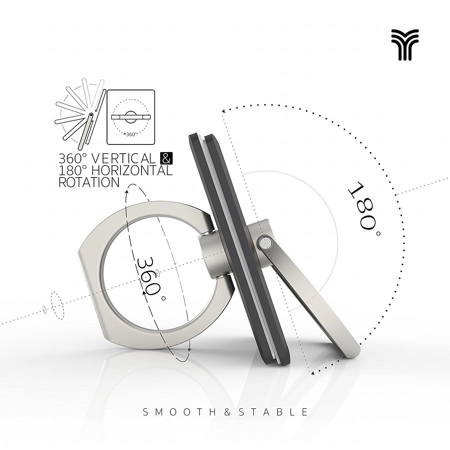 1 pack Cell Phone Finger Ring Stand Holder Ring Buckle Grip Kickstand Stand for Universal iPhone Android Tablet