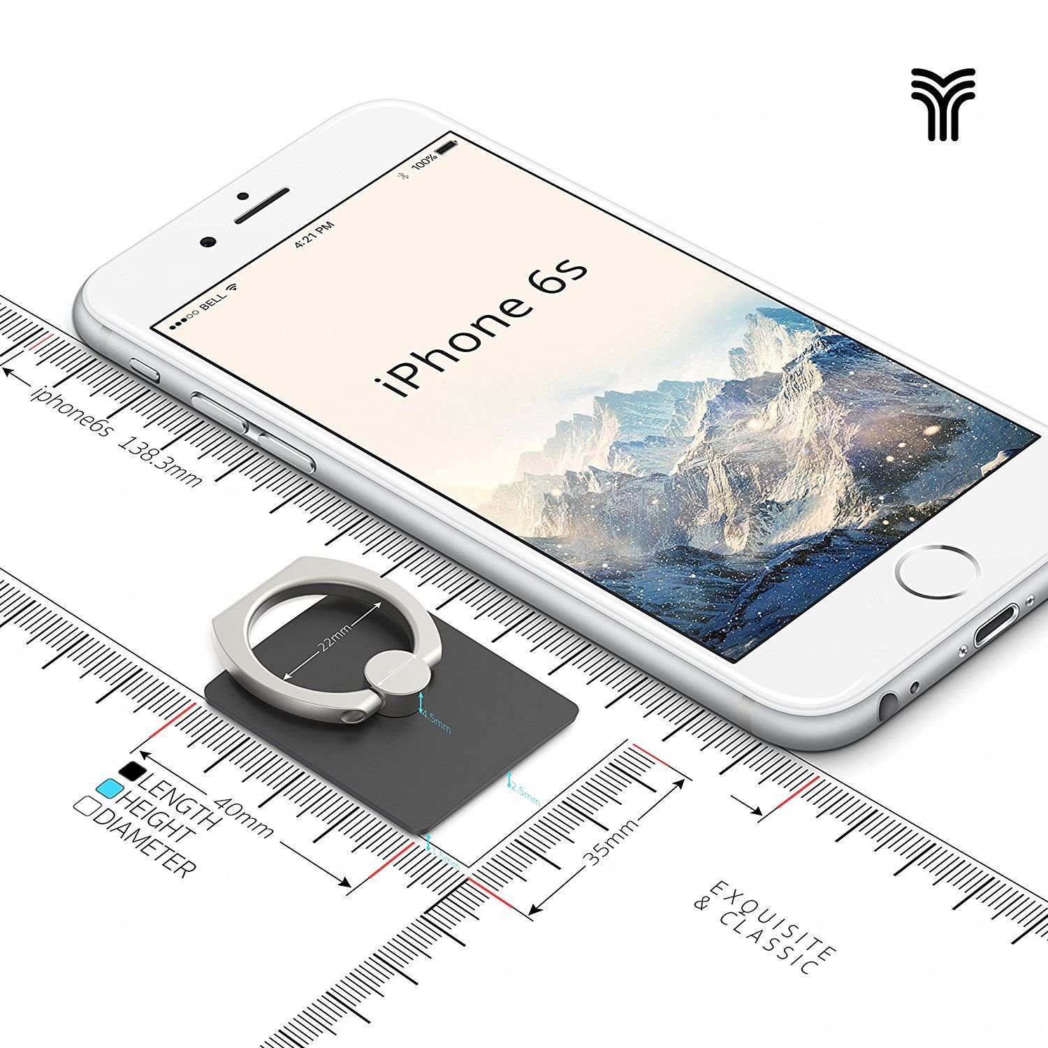 1 pack Cell Phone Finger Ring Stand Holder Ring Buckle Grip Kickstand Stand for Universal iPhone Android Tablet