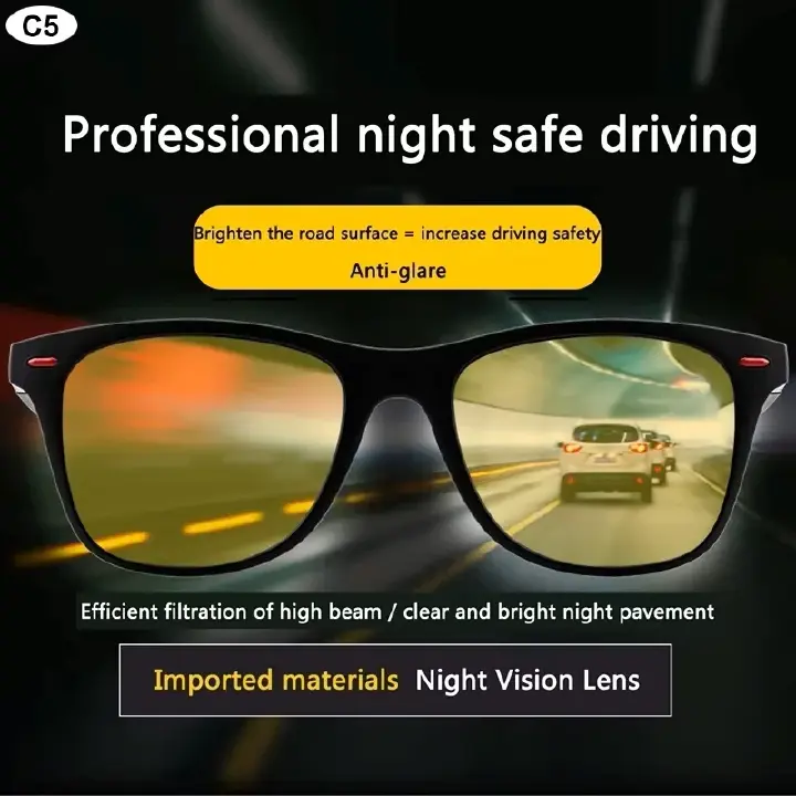 Night Vision Glasses PC Frame Polarized Sunglasses Men Outdoor Sport Sun Glasses Day Night Vision Driver Night Glasses Goggles