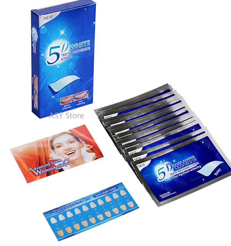 5D Gel Teeth Whitening Strips White Tooth Dental kit Oral Hygiene Care Strip for false Teeth Veneers Dentist seks Whiten gel