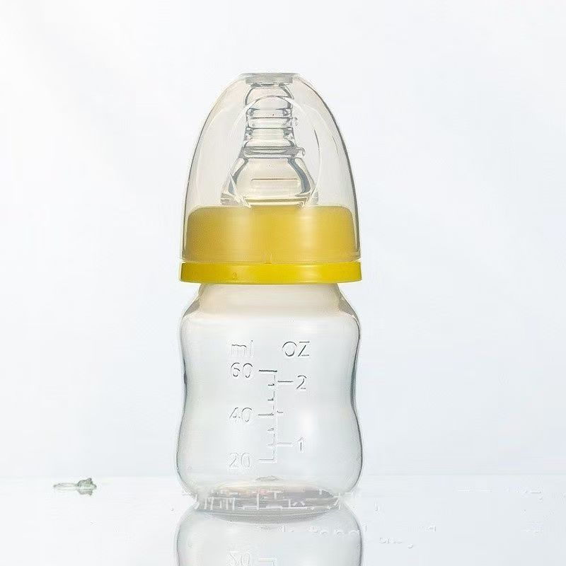 Cute Baby bottle Infant Newborn Cup Children Learn Feeding Drinking Handle Bottle kids Straw Juice water Bottles60ml 1ps