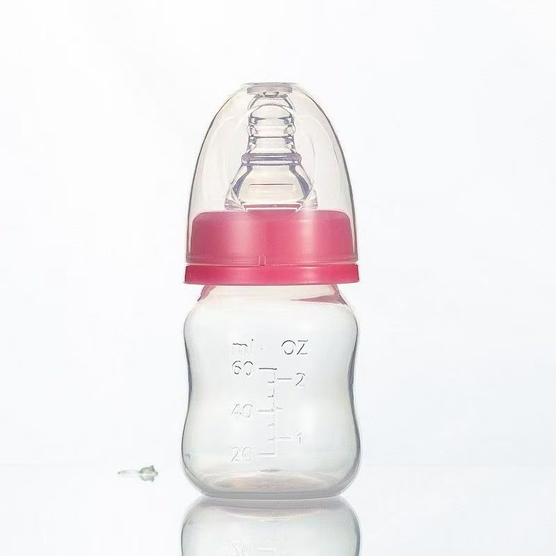 Cute Baby bottle Infant Newborn Cup Children Learn Feeding Drinking Handle Bottle kids Straw Juice water Bottles60ml 1ps