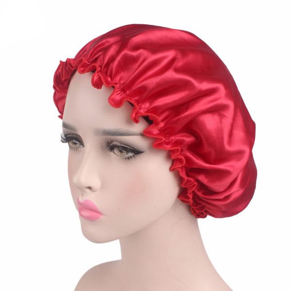 Women Comfortable Luxury Satin Hair Bonnet, brazilian hair cap,Hair Bonnet Night Sleep Hat Head Cover Satin Wide Band Elastic