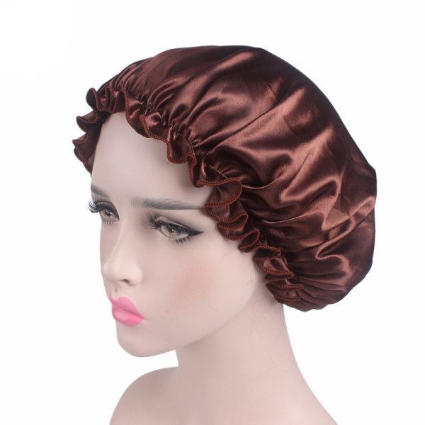 Women Comfortable Luxury Satin Hair Bonnet, brazilian hair cap,Hair Bonnet Night Sleep Hat Head Cover Satin Wide Band Elastic