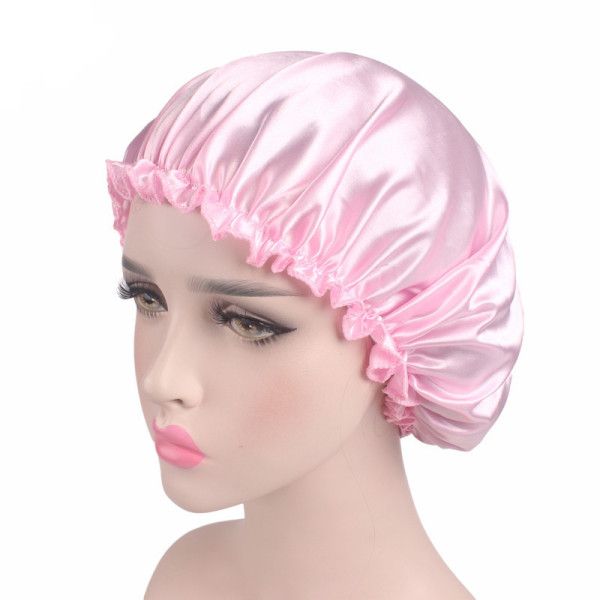 Women Comfortable Luxury Satin Hair Bonnet, brazilian hair cap,Hair Bonnet Night Sleep Hat Head Cover Satin Wide Band Elastic