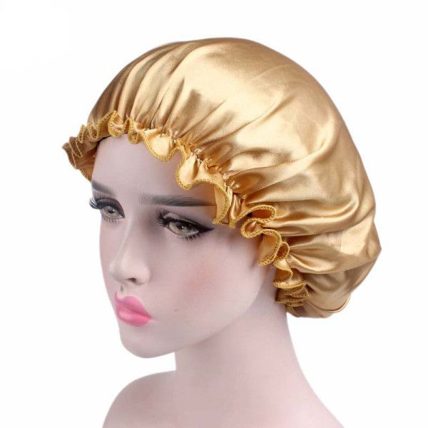 Women Comfortable Luxury Satin Hair Bonnet, brazilian hair cap,Hair Bonnet Night Sleep Hat Head Cover Satin Wide Band Elastic