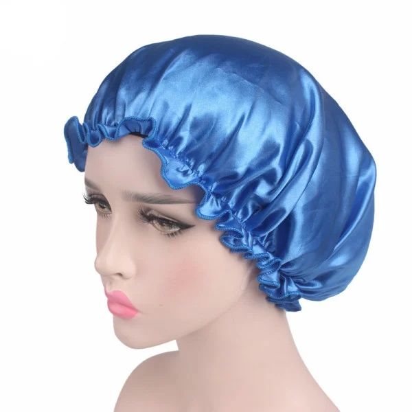 Women Comfortable Luxury Satin Hair Bonnet, brazilian hair cap,Hair Bonnet Night Sleep Hat Head Cover Satin Wide Band Elastic