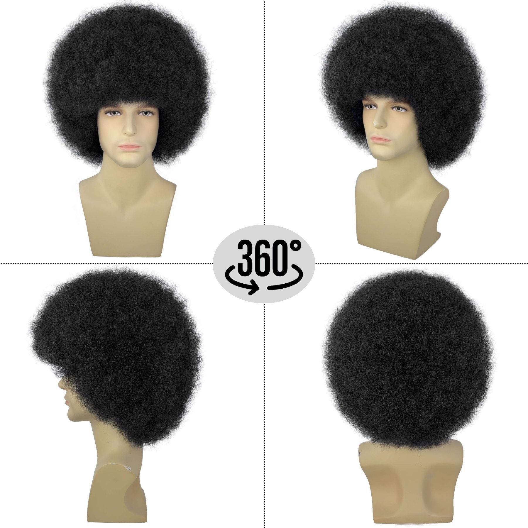 Voluminous Afro Puff Short Wig - Kinky Curly Heat Resistant Synthetic Hair with Adjustable Cap for Black Women