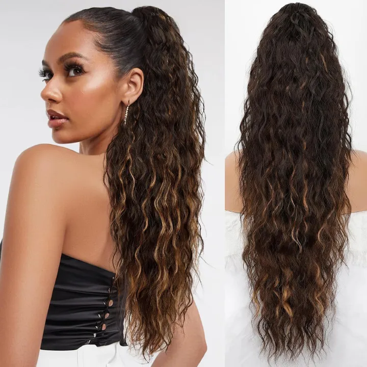 Clip-in Kinky Coily Pony Wig - Voluminous Cornrow Synthetic Hair for Black Women | 18" Heat Resistant Afro Puff