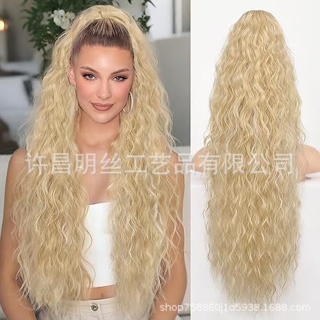 Clip-in Kinky Coily Pony Wig - Voluminous Cornrow Synthetic Hair for Black Women | 18" Heat Resistant Afro Puff