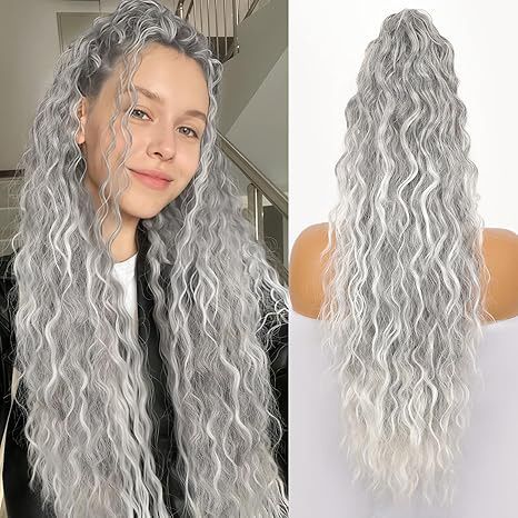 Clip-in Kinky Coily Pony Wig - Voluminous Cornrow Synthetic Hair for Black Women | 18" Heat Resistant Afro Puff