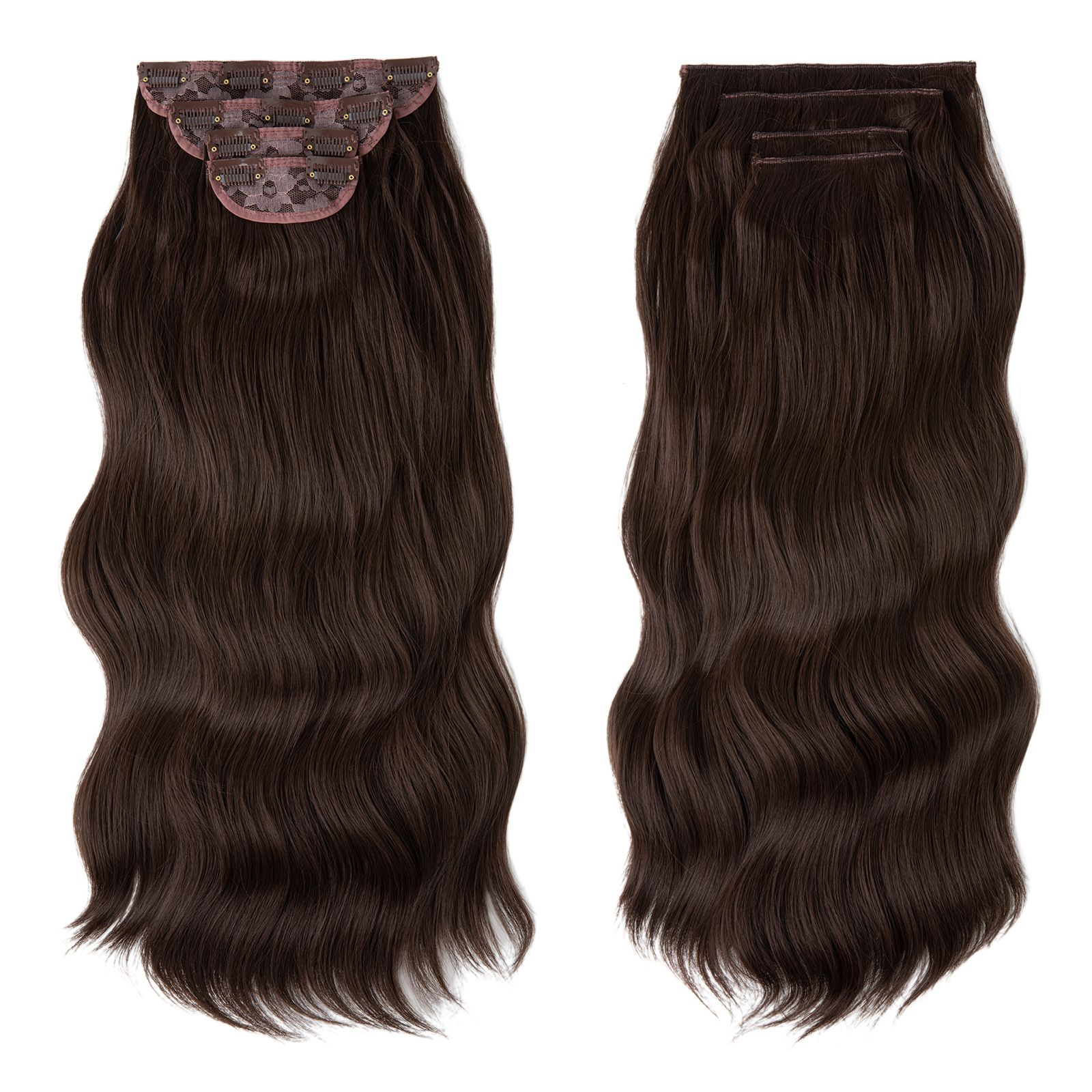 Water Wave Clip-in Hair Extensions - Set for Black Women | Heat Resistant Synthetic Bundles with Seamless Blend