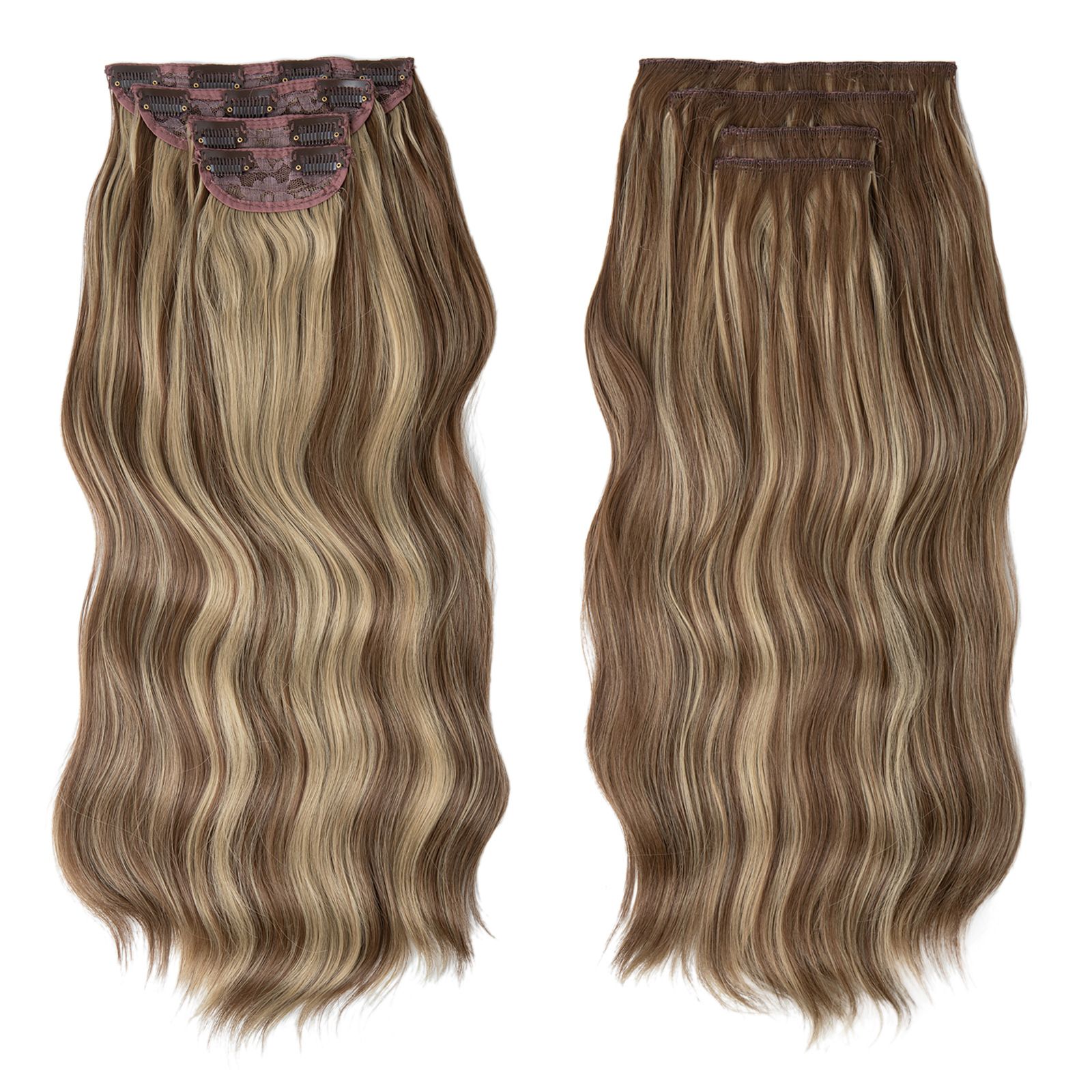 Water Wave Clip-in Hair Extensions - Set for Black Women | Heat Resistant Synthetic Bundles with Seamless Blend