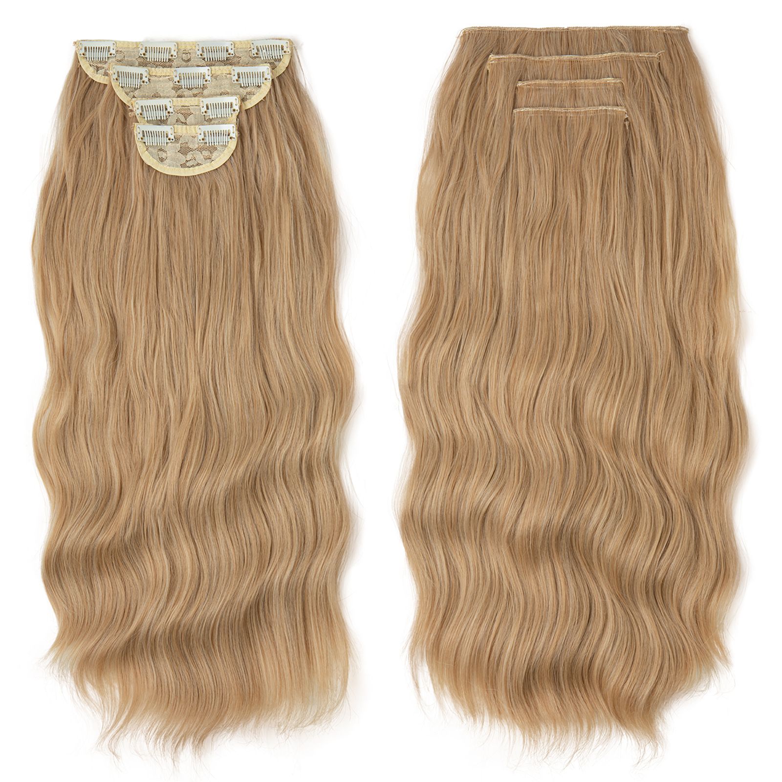 Water Wave Clip-in Hair Extensions - Set for Black Women | Heat Resistant Synthetic Bundles with Seamless Blend