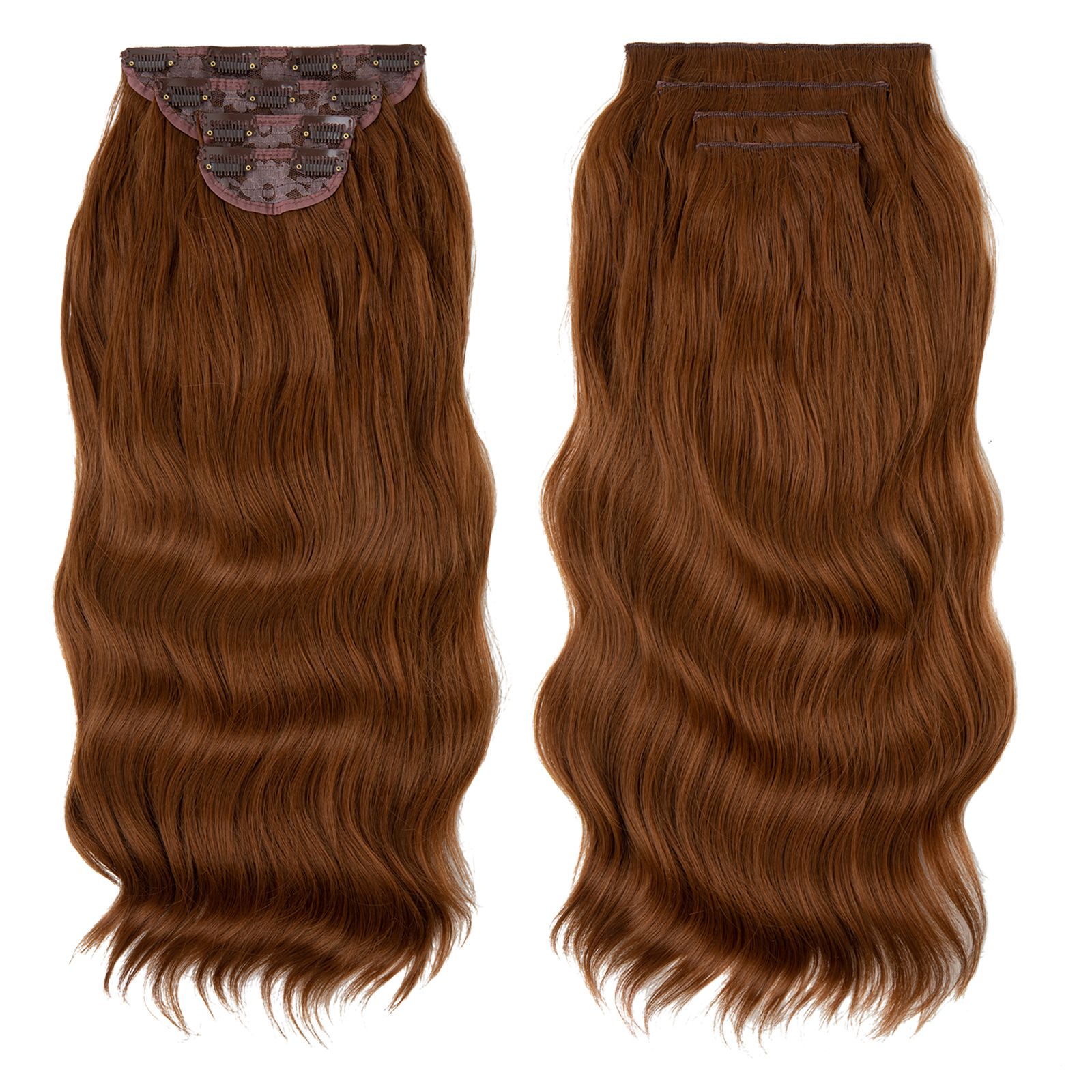 Water Wave Clip-in Hair Extensions - Set for Black Women | Heat Resistant Synthetic Bundles with Seamless Blend