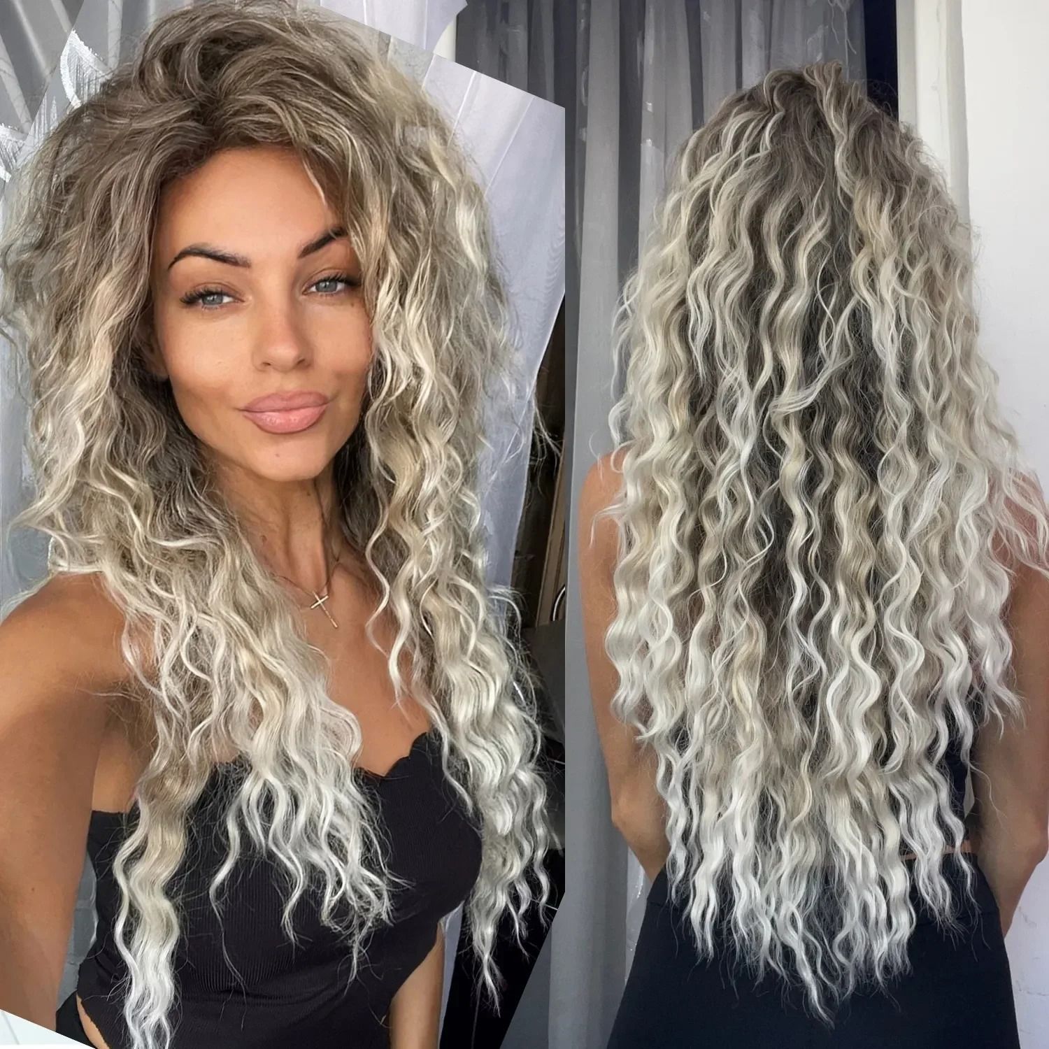 Kinky Coily Afro Wig - Voluminous Synthetic Hair with Breathable Net Cap | Heat Resistant & Tangle-Free for Textured Hair