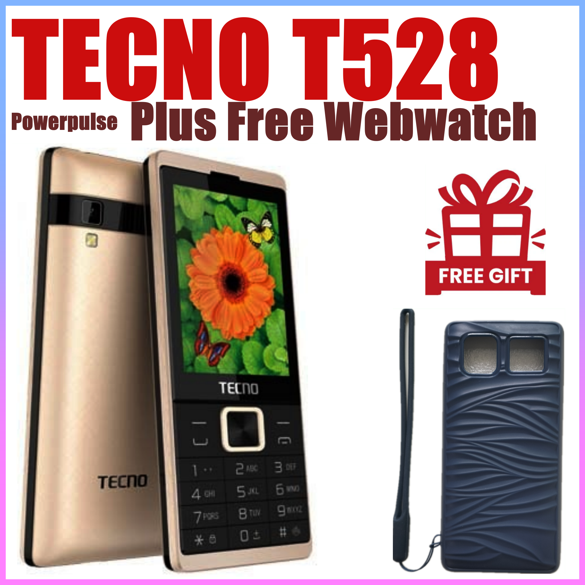 FLASH SALE DEALS!! Tecno T528 2.8" Display, 2500mAh, Dual SIM Card, 8MB RAM+16MB ROM, LED Torch, 1.3MP Rear Camera, 2G Enabled, Phonebook 200 Contacts - Phones+FREE GIFTS